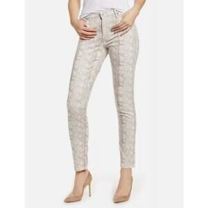AG Adriano Goldschmied The Prima Ankle Jeans‎ 27R Snake Print Taupe Beige